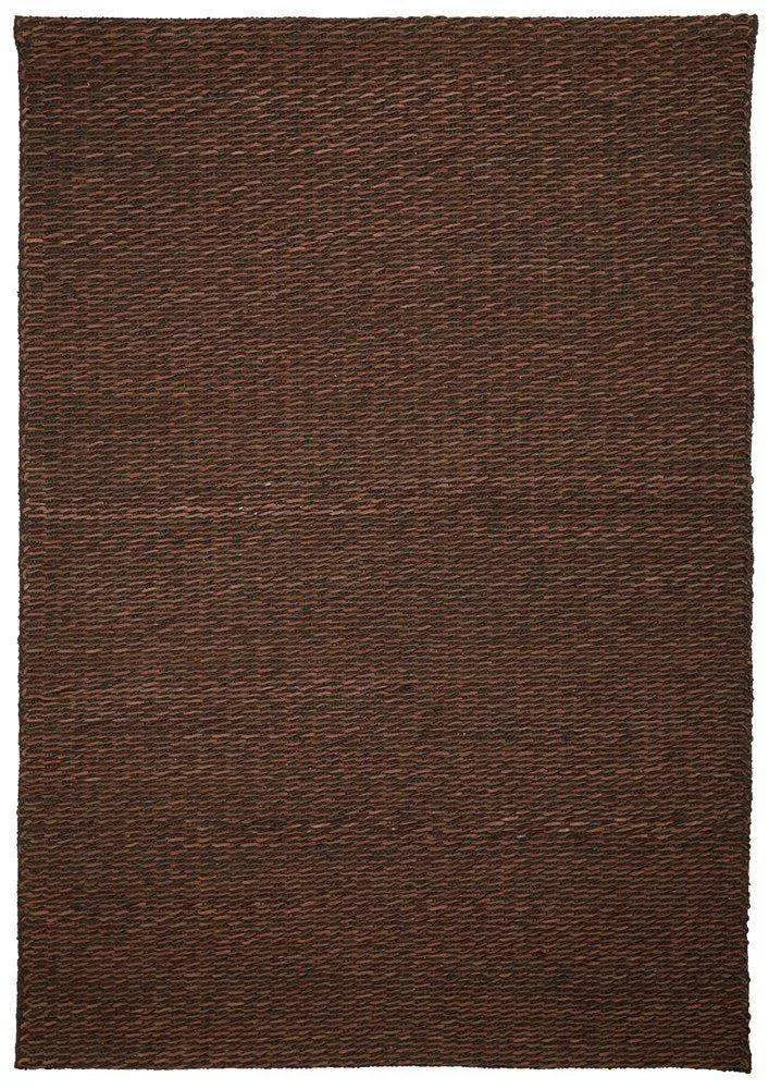 Rockport Brown Modern Leather Rug - RugSpot