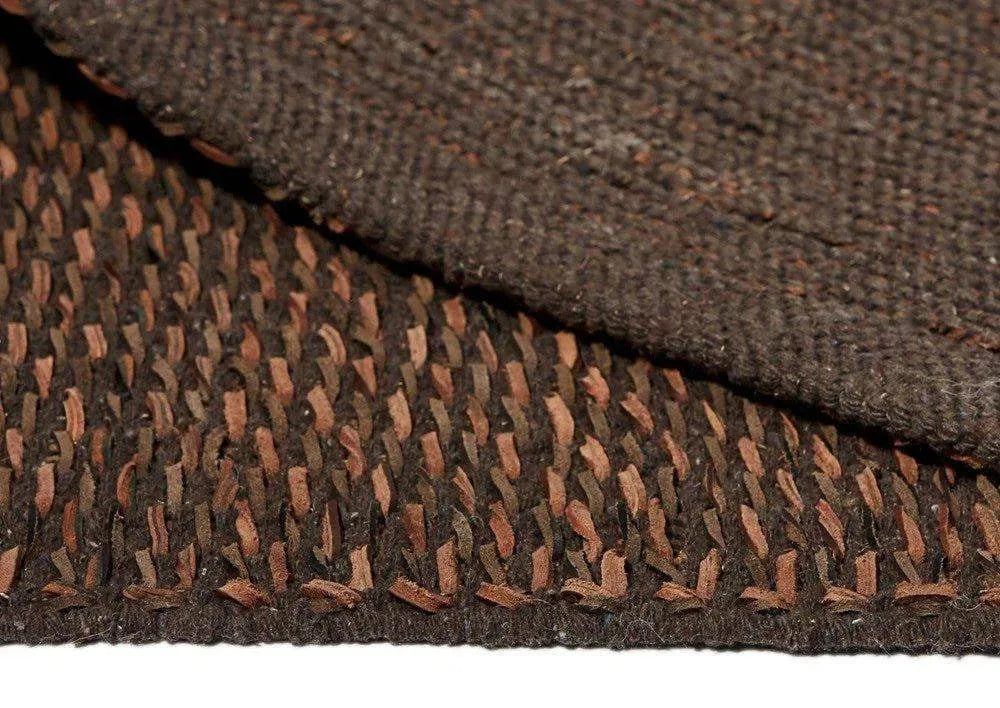 Rockport Brown Modern Leather Rug - RugSpot