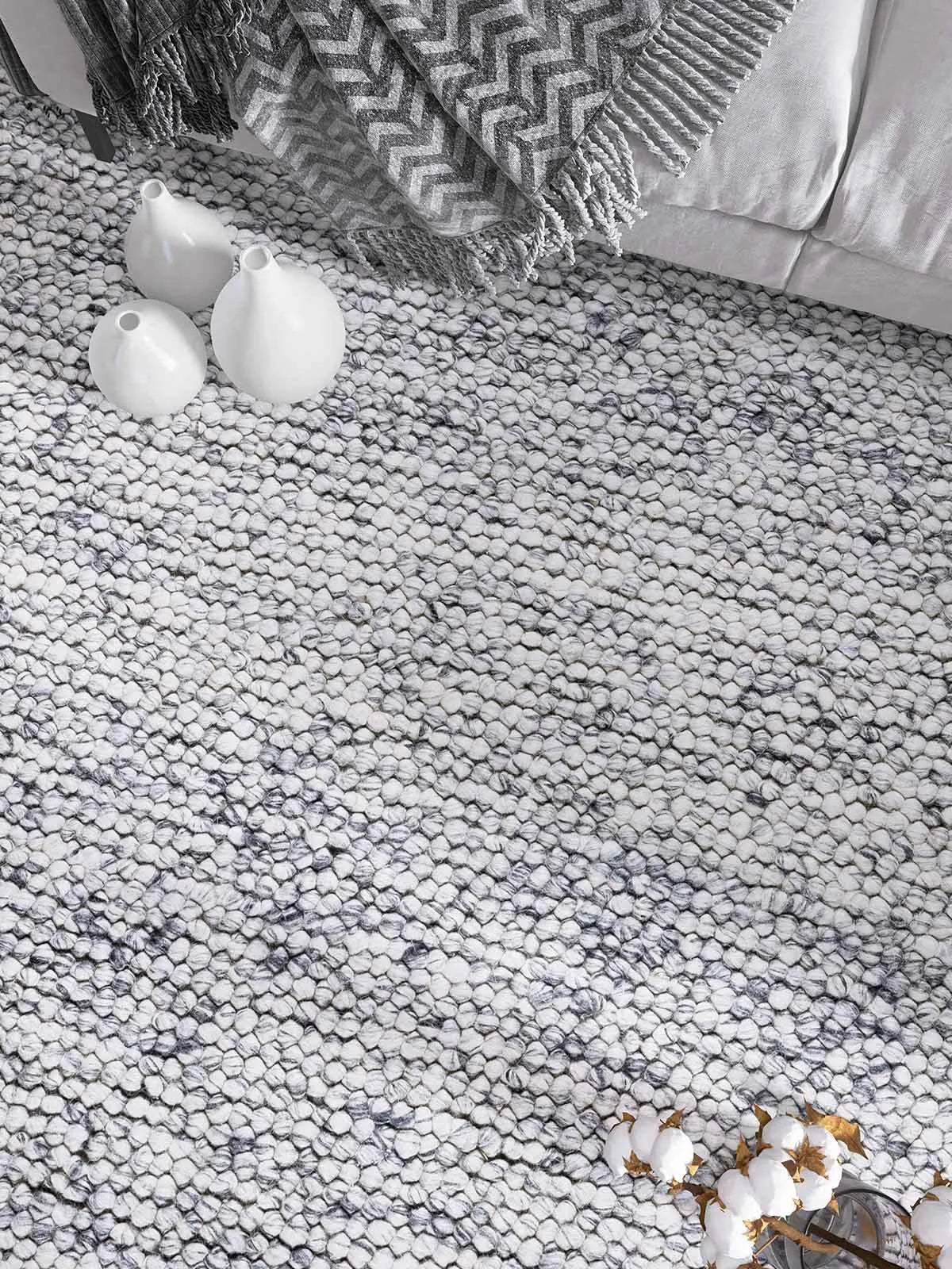 Rosella Grey Modern Wool Rug - RugSpot