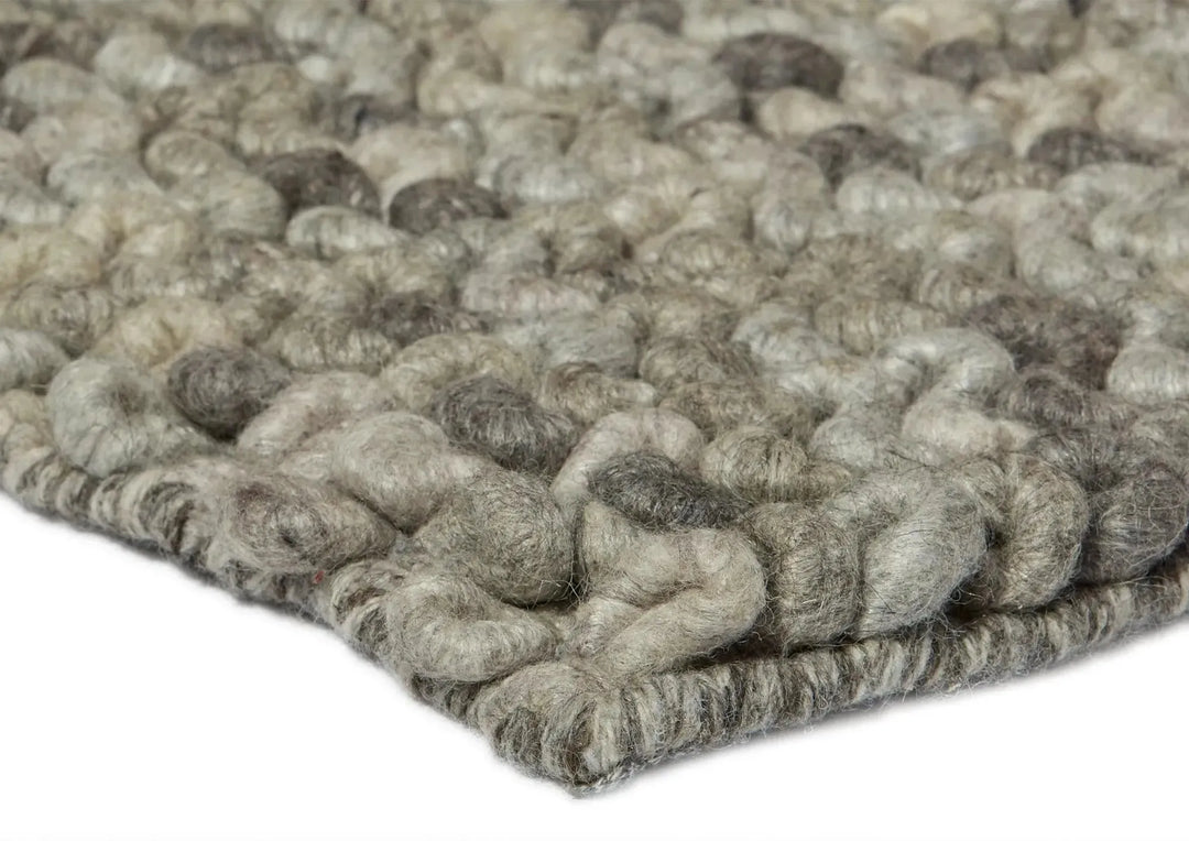 Sleeping Loops Stone Modern Wool Rug - RugSpot