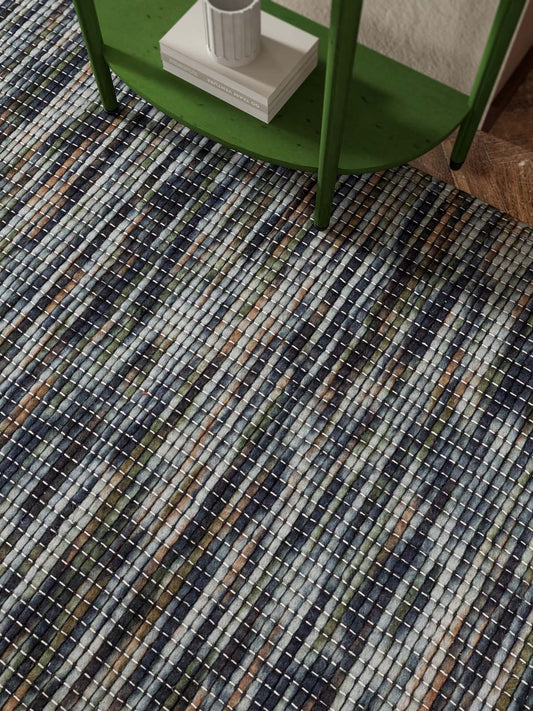 Spike Green and Black Modern Wool Rug - RugSpot