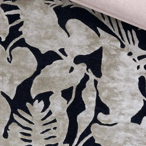 Tropics Black Modern Wool Rug - RugSpot