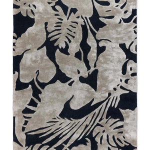 Tropics Black Modern Wool Rug - RugSpot