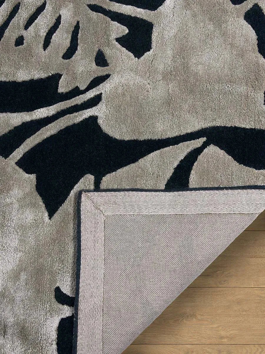 Tropics Black Modern Wool Rug - RugSpot