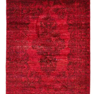 Versa 268 Red Traditional Silk Rug - RugSpot