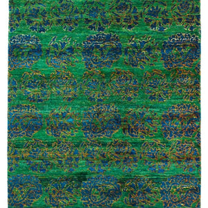 Versa 493 Green Modern Silk Rug - RugSpot