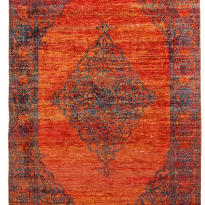 Versa 690 Rust Traditional Silk Rug - RugSpot