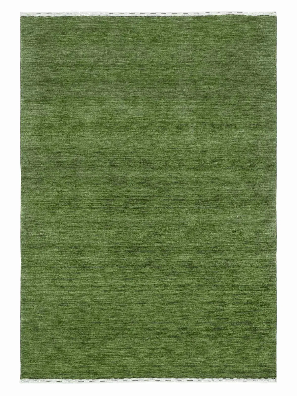 Zen Olive Green Plain Gabbeh Wool Rug - RugSpot