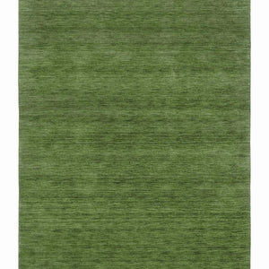 Zen Olive Green Plain Gabbeh Wool Rug - RugSpot