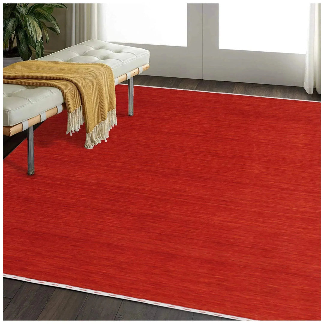 Zen Red Plain Gabbeh Wool Rug - RugSpot