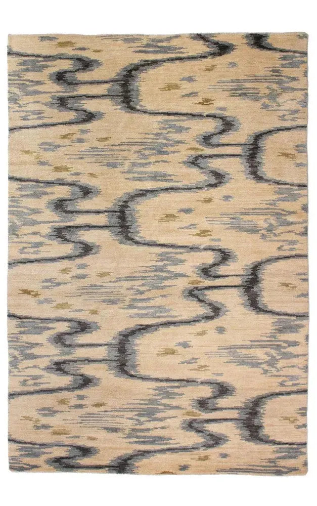 Ikat 829 Ivory Modern Wool Rug - RugSpot